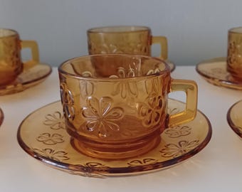Lot De 6 Ramequins Vereco Vintage – Année 1970 – Orange – Fabriqué En France