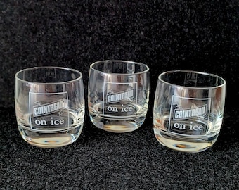 Set di 3 bicchieri vintage per Cointreau con ghiaccio, base pesante, bicchieri da liquore francesi, bicchieri da cocktail e whisky, bicchieri retrò.
