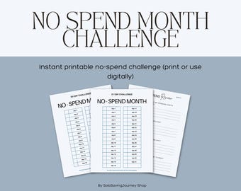 No Spend Month Challenge Printable | Money Saving Challenge UK | Printable No Spend Tracker | Digital Download