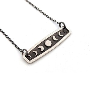 Moon Phase Bar Necklace in Sterling Silver