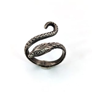 Victorian Snake Wrap Ring in Sterling Silver - Size 8