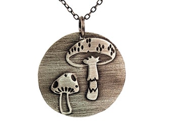 Mushroom Medallion in Sterling Silver