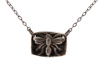 Small Bee Pendant in Sterling Silver