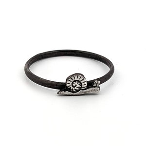 Tiny Snail Stacking Ring in Sterling Silver