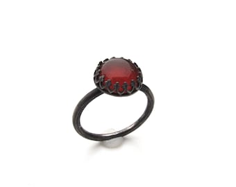 Sterling Silver and Carnelian Ring - Size 8 OOAK