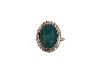 Green Agate Ring  - Size 7.5 OOAK