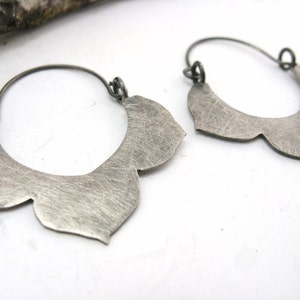 Kikyo hoops hand cut sterling silver image 3