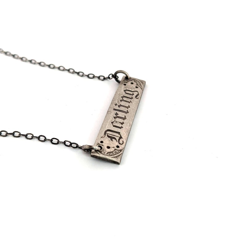 Darling Pendant in Sterling Silver Victorian Love Token image 2