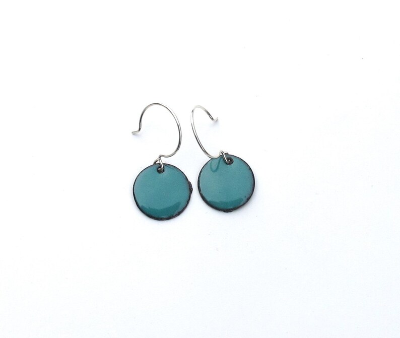 Enameled Dot Earrings Your choice of colors image 3