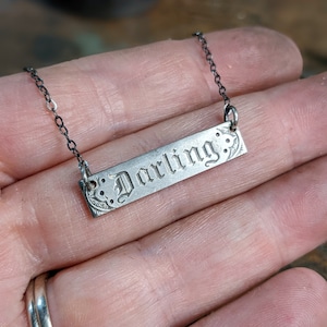 Darling Pendant in Sterling Silver Victorian Love Token image 6