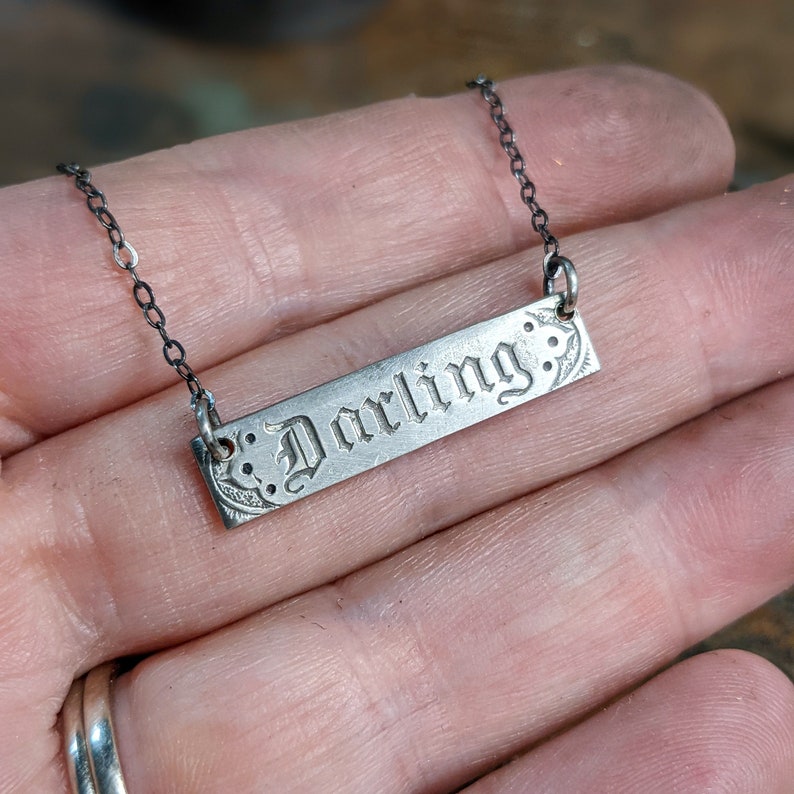 Darling Pendant in Sterling Silver Victorian Love Token image 6