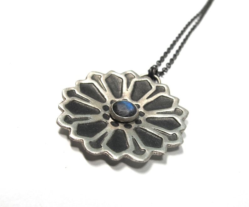Moroccan Flower Pendant with Labradorite