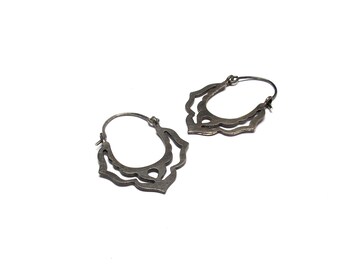 Modern Moroccan Hoops in Sterling Silver
