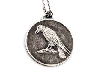 Crow Medallion in Sterling Silver