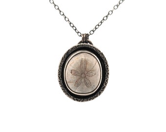 Fossilized Sand Dollar Pendant in Sterling Silver