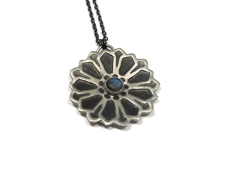 Moroccan Flower Pendant with Labradorite