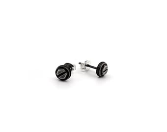 Tiny Sterling Silver Screw Studs Post Earrings