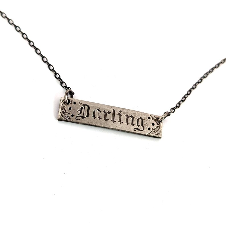 Darling Pendant in Sterling Silver Victorian Love Token image 4