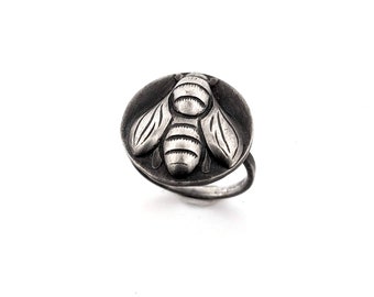 Honey Bee Cocktail Ring - Sterling Silver SIZE 7.5