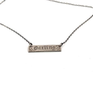 Darling Pendant in Sterling Silver Victorian Love Token image 3