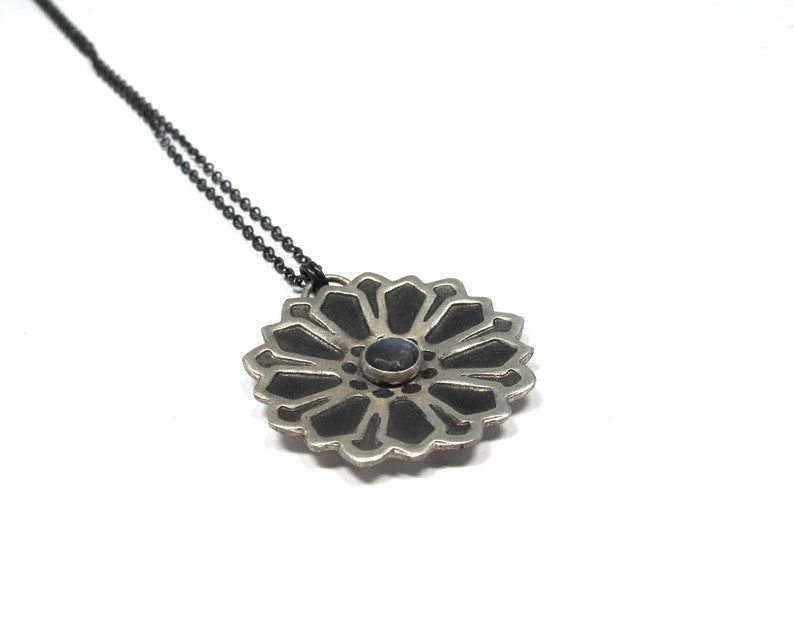 Moroccan Flower Pendant with Labradorite