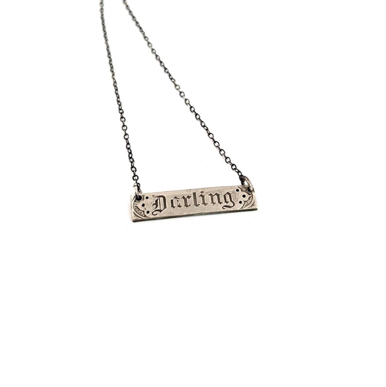 Darling Pendant in Sterling Silver Victorian Love Token image 1