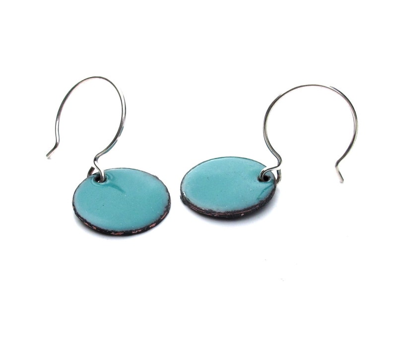 Enameled Dot Earrings Your choice of colors image 1