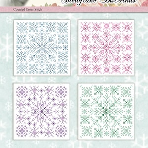 Counted Cross Stitch Pattern Snowflakes Biscornus