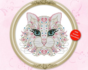 Colorful Cats Confetti Counted Cross Stitch Pattern Instant Digital PDF Download by Pamela Kellogg