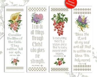 Biblical Bookmarks Volume 4 Counted Cross Stitch Pattern Digital PDF Download by Pamela Kellogg