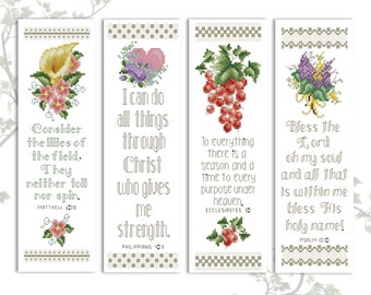 Biblical Bookmarks Volume 4 Counted Cross Stitch Pattern Printed Leaflet by Pamela Kellogg