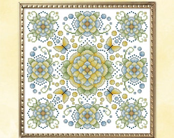 Four Seasons Mandalas Spring Counted Cross Stitch Printed Pattern Leaflet by Pamela Kellogg