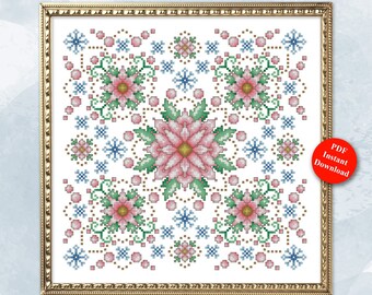 Four Seasons Mandala Winter Counted Cross Stitch Pattern PDF Download by Pamela Kellogg