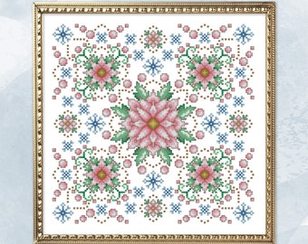 Four Seasons Mandala Winter Counted Cross Stitch Pattern Leaflet by Pamela Kellogg