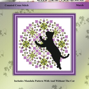 Cats And Mandalas March Cross Stitch Printed Pattern Leaflet by Pamela Kellogg