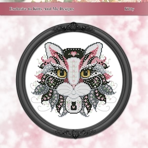 Colorful Cats Exclusive Kitty Counted Cross Stitch Pattern Leaflet by Pamela Kellogg