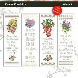 Biblical Bookmarks Volume 4 Counted Cross Stitch Pattern Digital PDF Download by Pamela Kellogg