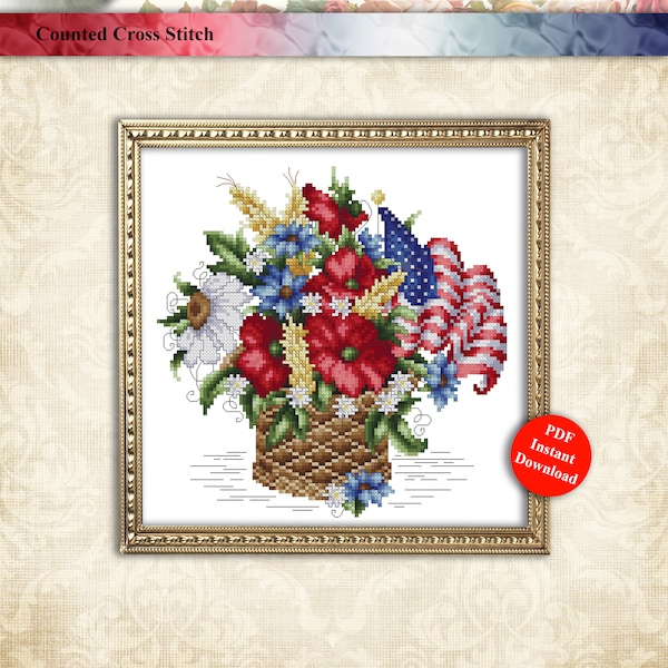 Patriotic Cross Stitch Pattern Etsy