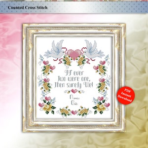 Kreuzstich Jubiläum oder Hochzeit Sampler Muster sofortiger digitaler PDF Download von Pamela Kellogg