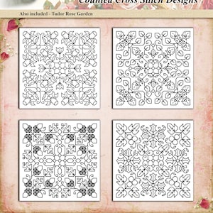 Blackwork Biscornu Pincushion Cross Stitch Pattern Instant Digital PDF Download