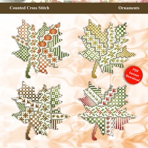 Crazy Ahorn Blätter Ornamente Kreuzstich Muster PDF Download von Pamela Kellogg