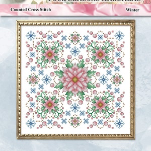 Four Seasons Mandala Winter Counted Cross Stitch Pattern Leaflet by Pamela Kellogg