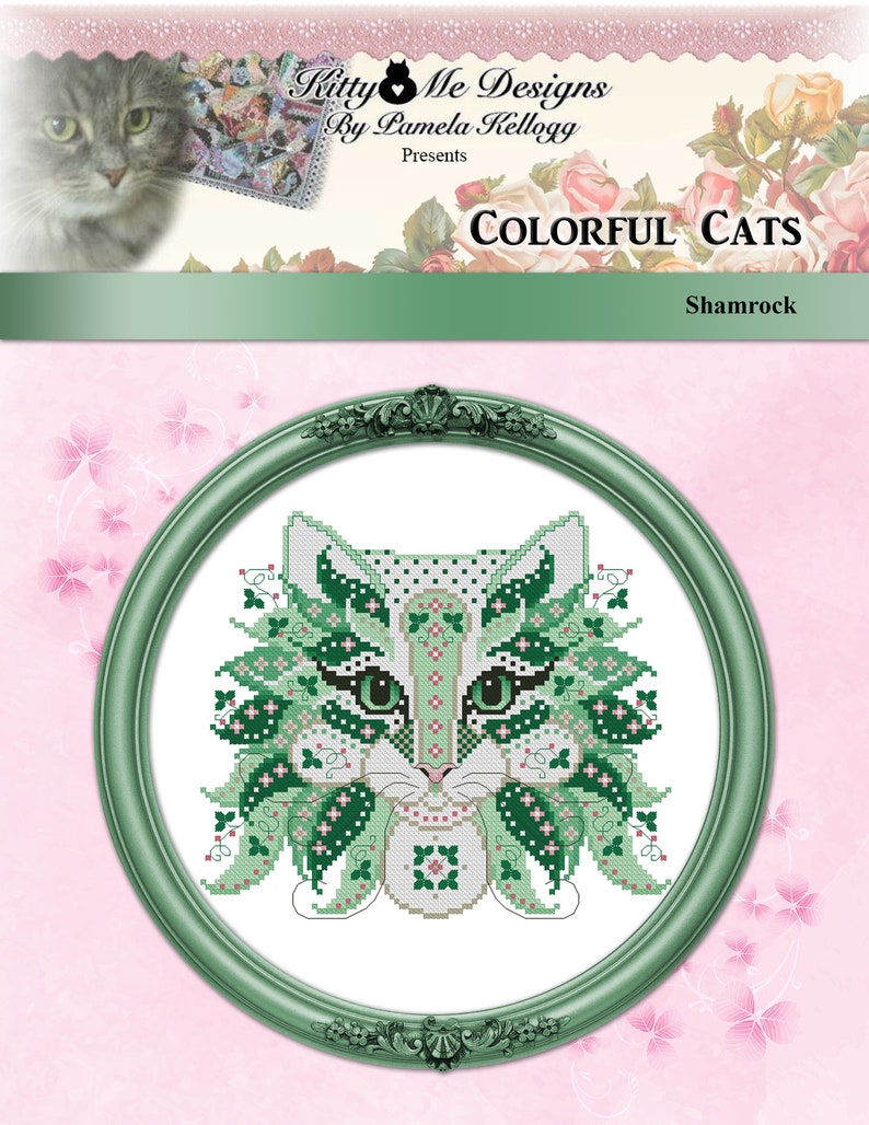 Colorful Cats Midnight Cross Stitch Pattern Instant Digital PDF Download by Pamela Kellogg image 10