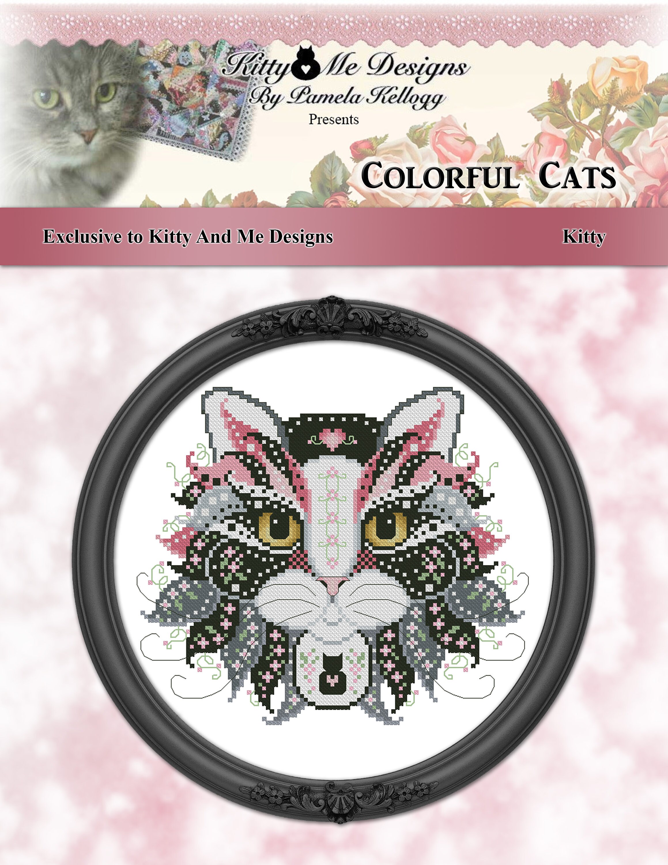 ◆セール　希少品　キリル文字　ロシア　東ヨーロッパ　東欧　絵本　デザイン集　猫 Colorful Cats Exclusive Kitty Counted Cross Stitch Pattern Leaflet