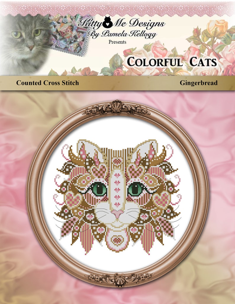 Colorful Cats Jingle Christmas Mandala Cat Counted Cross Stitch Pattern Digital PDF Download by Pamela Kellogg image 7