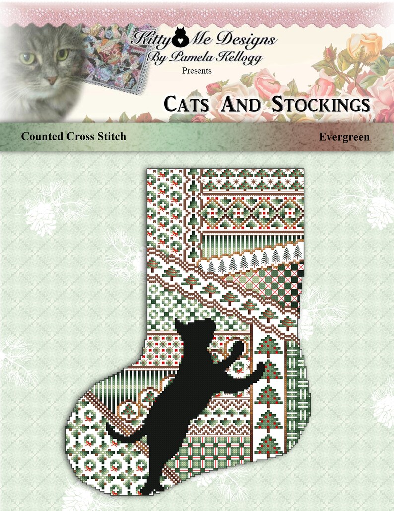 Rose And Grapes Victorian Christmas Stocking Cross Stitch Pattern PDF Download by Pamela Kellogg image 9