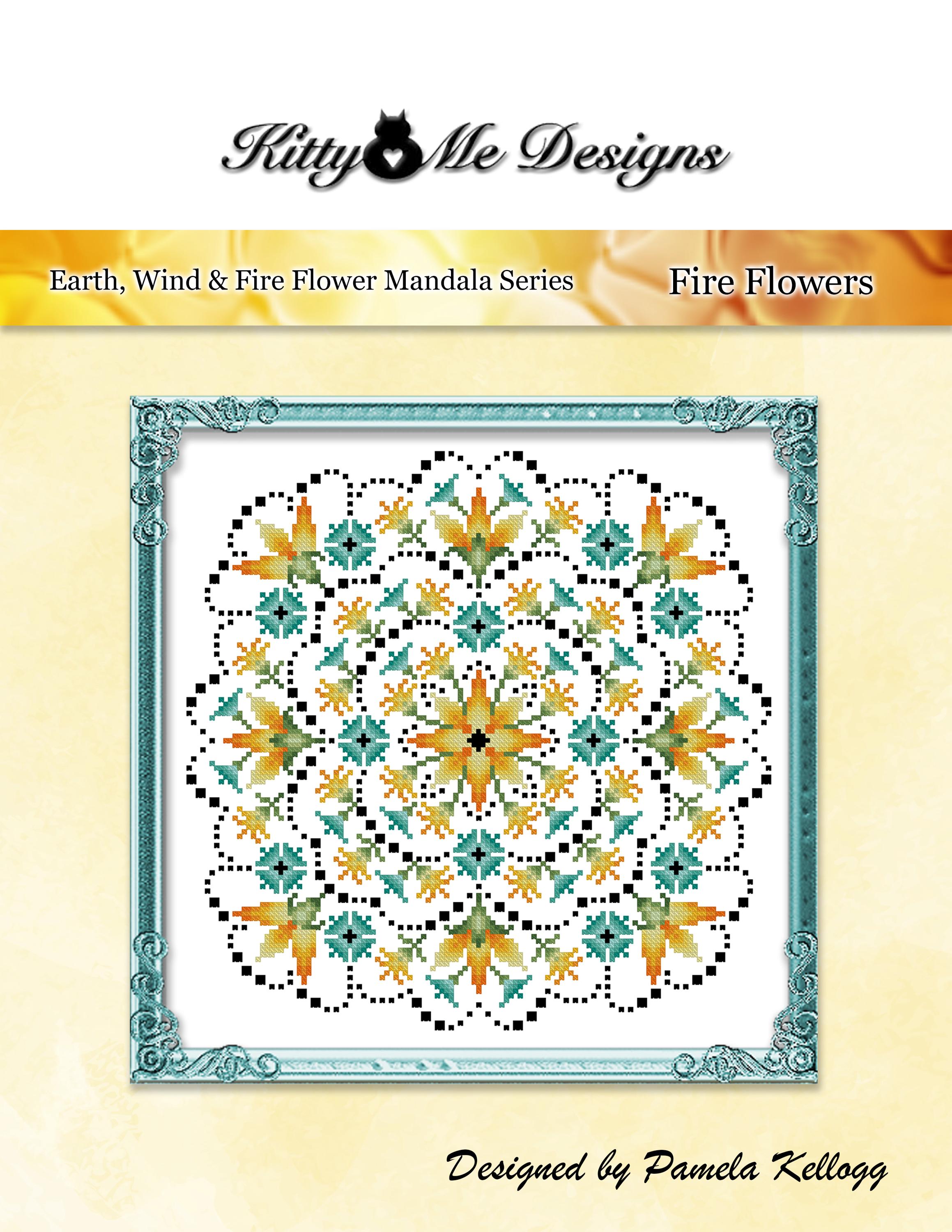 Cross Stitch Mandala Pattern Wind Flowers Digital PDF Download by