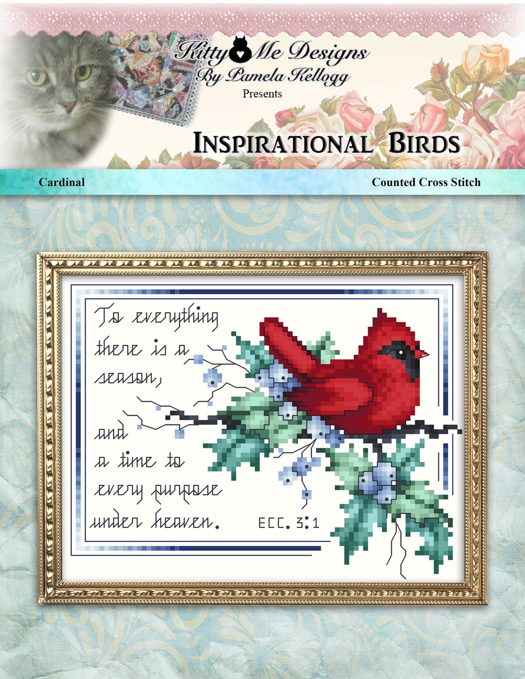 Inspirational Birds Cardinal Counted Cross Stitch Pattern - Etsy
