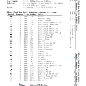 Amidst The Clover Counted Cross Stitch Bunny Pattern Digital PDF Download by Pamela Kellogg image 2