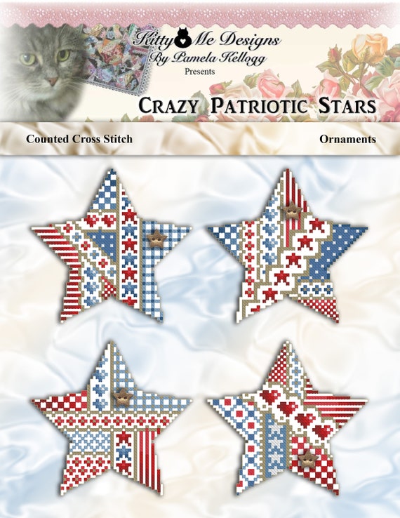 Cross Stitch Pattern Crazy Patriotic Stars Ornaments For Etsy